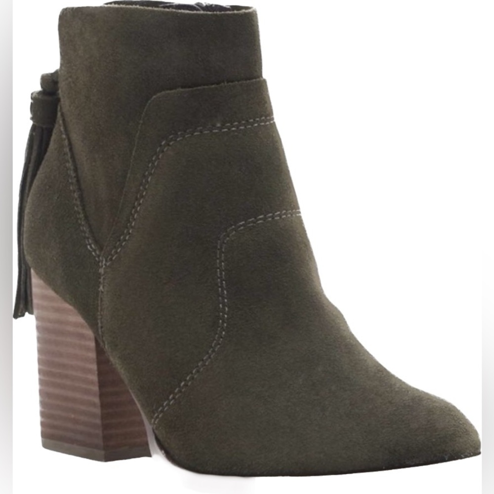NWT *SOLE SOCIETY* Suede Booties … *AMBROSE* … Dark Olive … Size: 8.5 M